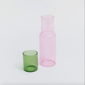 Duo Tone Glass Carafe- Pink / Green