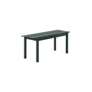2 x Linear Steel Bench, Dark Green 110cm, and 200 cm table set