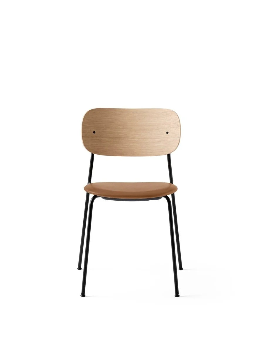Co Chair, Without Arms, Upholstered Seat Steelcut Trio 213, Natural Oak Back, Black Frame-Chairs-Audo-vancouver special