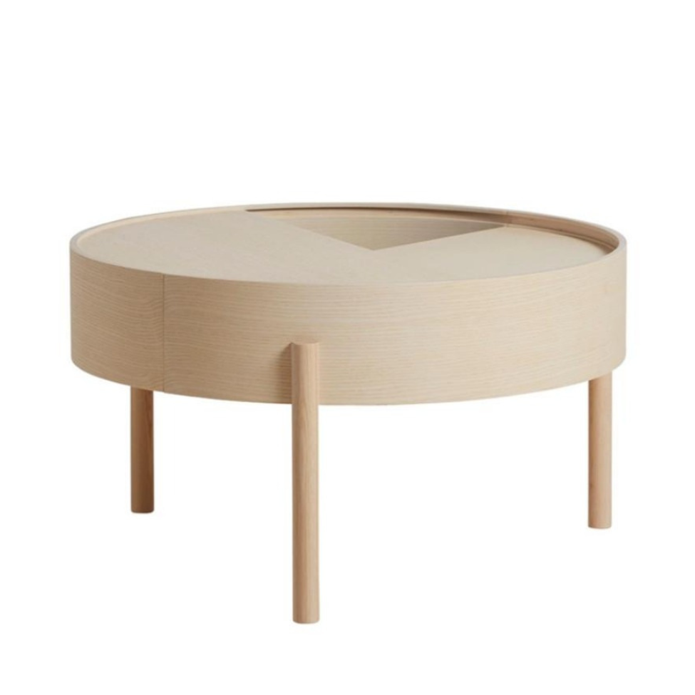 Arc Coffee Table, 66cm, White Pigmented Ash