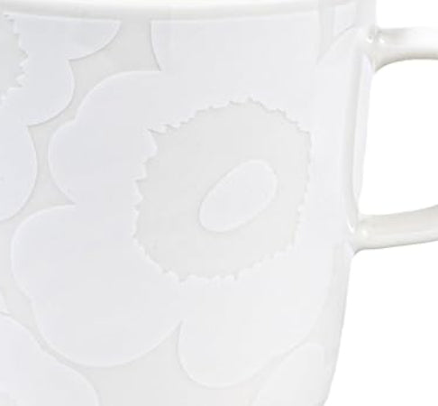 Oiva Unikko Mug 400ml, Natural and White