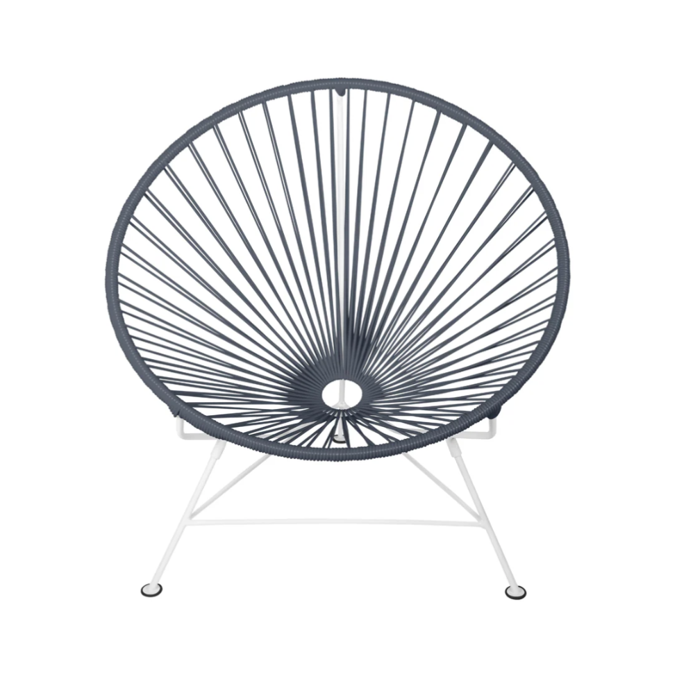Condesa Chair, Grey Cord/White Base