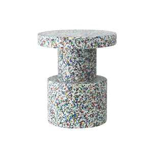 Bit Stool, White Multi