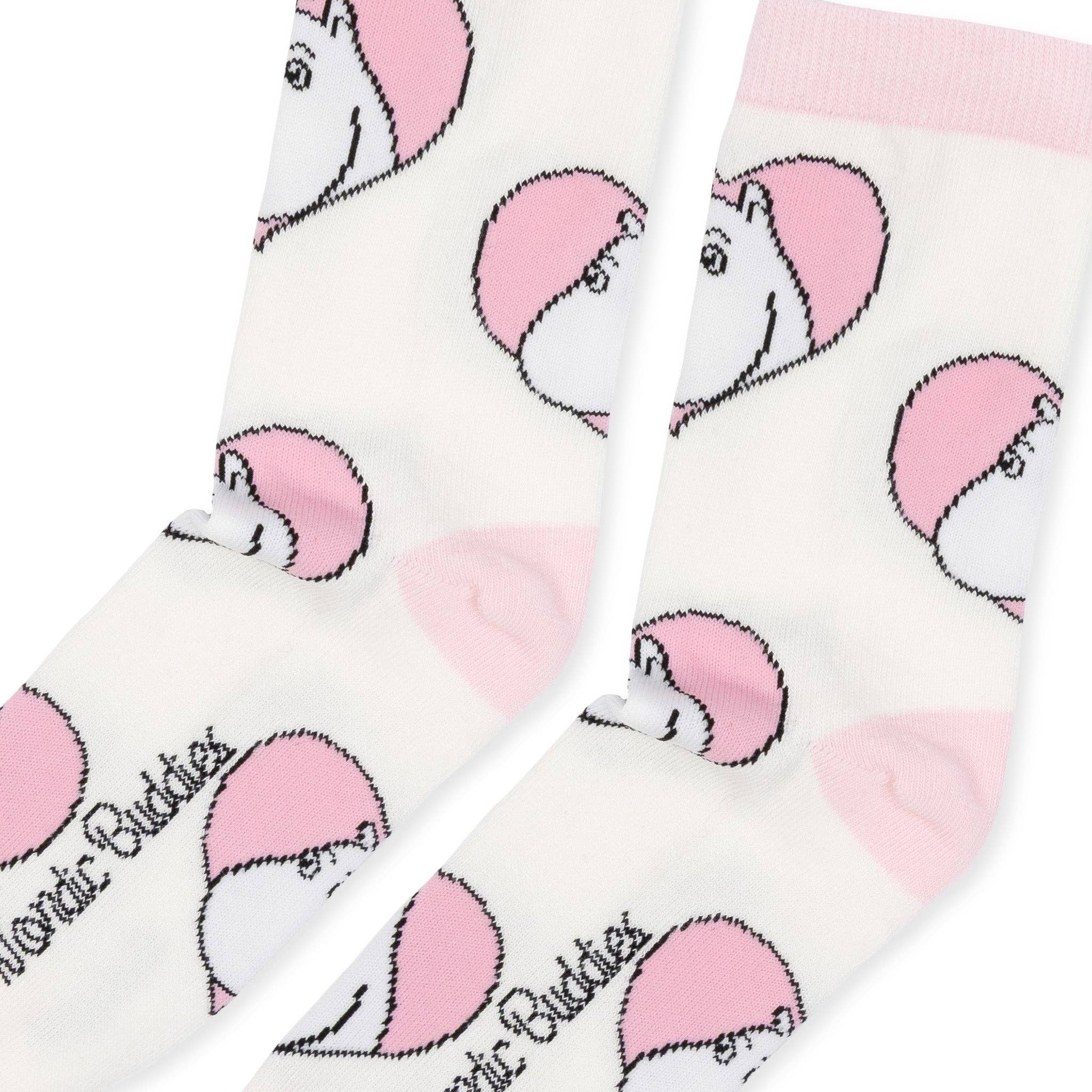 Moomintroll Love Women's Socks: 36-42, pink and white