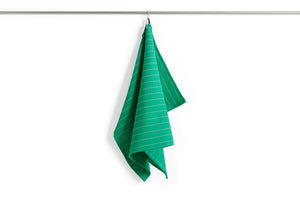 Canteen Tea Towel, Emerald Pinstripe