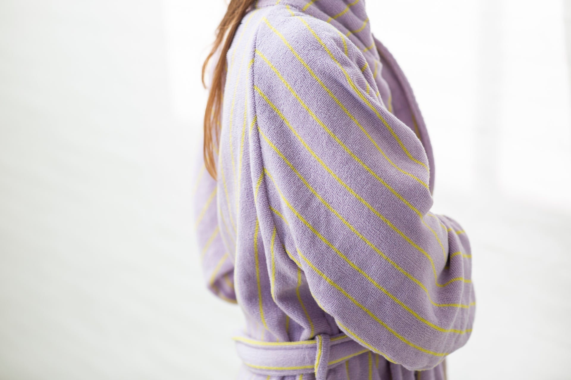 Naram Bathrobe, Lilac/Neon Yellow
