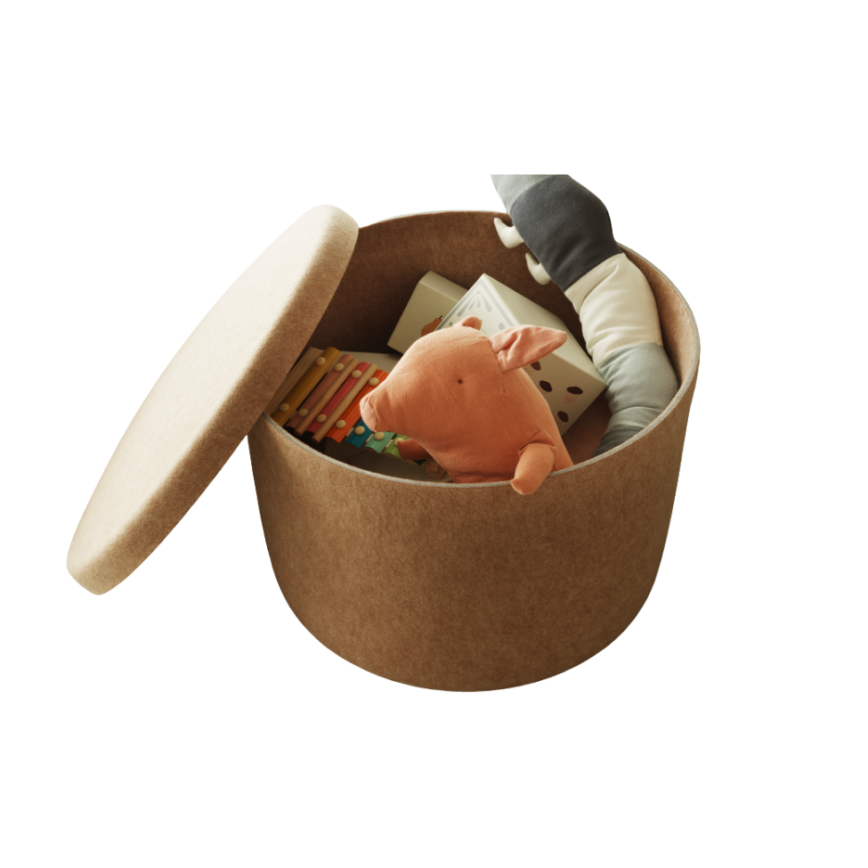 Hide Storage Pouf Large, Sand