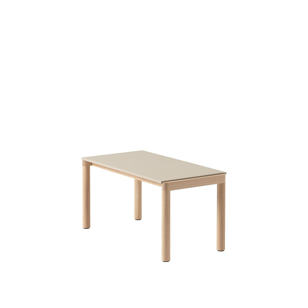 Couple Coffee Table, 33.2" X 15.7", Plain Top, Sand/Oak