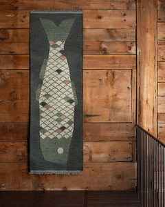 Lucky Fish Rug, 2'3" x 7', Green