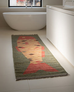 Lucky Fish Rug, 2'6" x 9', Gold