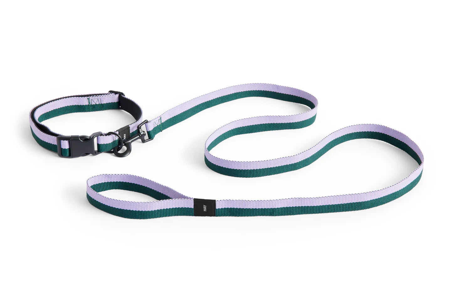 Dog Collar Flat, Lavender/Green, S/M