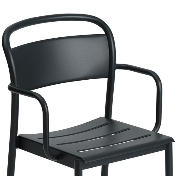 Linear Steel Arm Chairs, Black