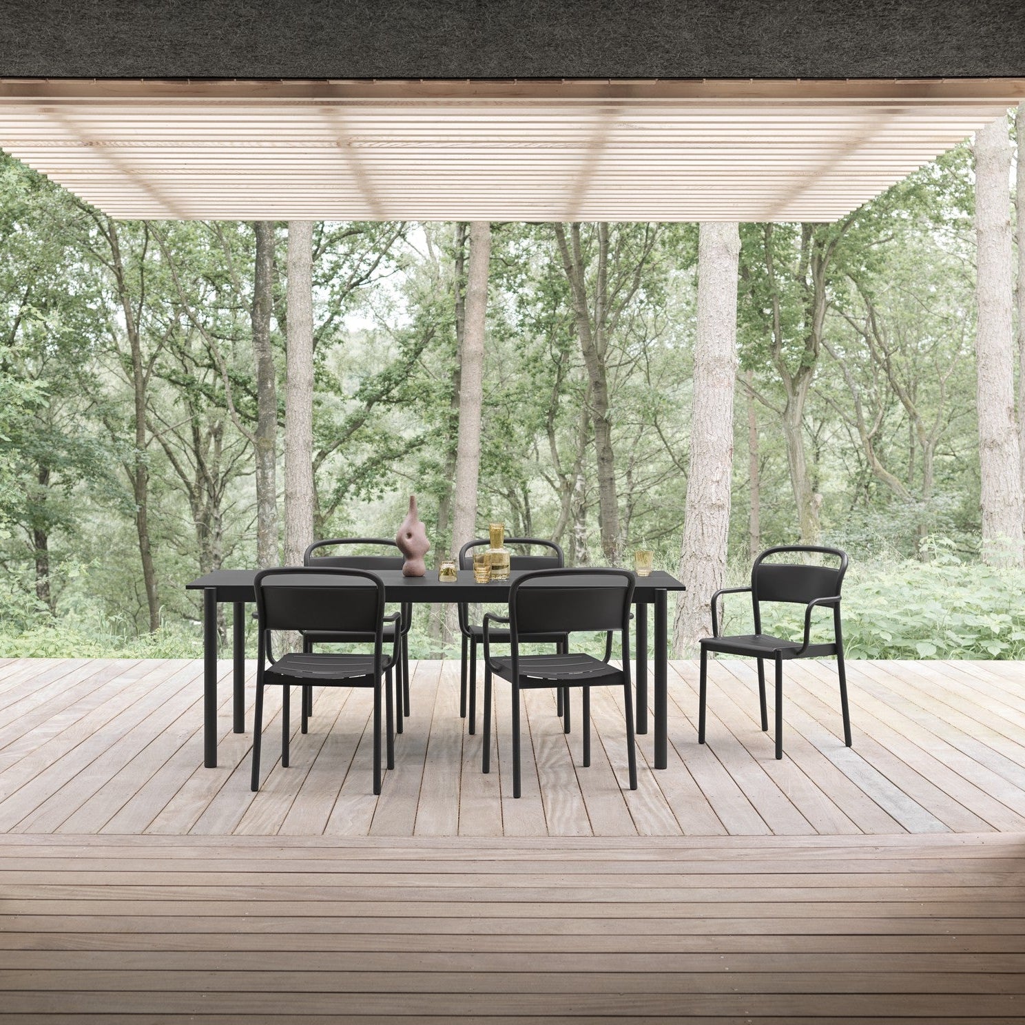 Linear Steel Table, Black 140cm