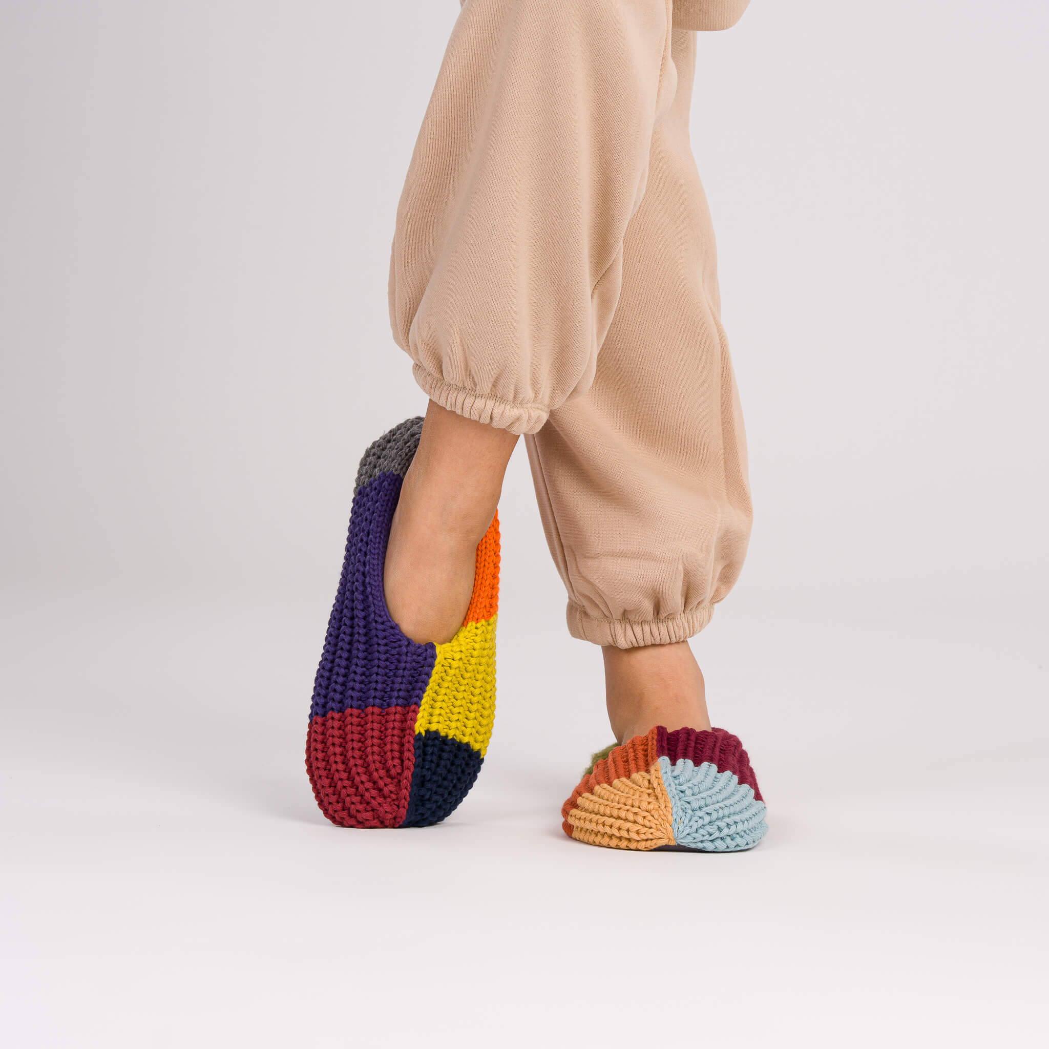 Mismatch Rib Slippers- Desert / M/L