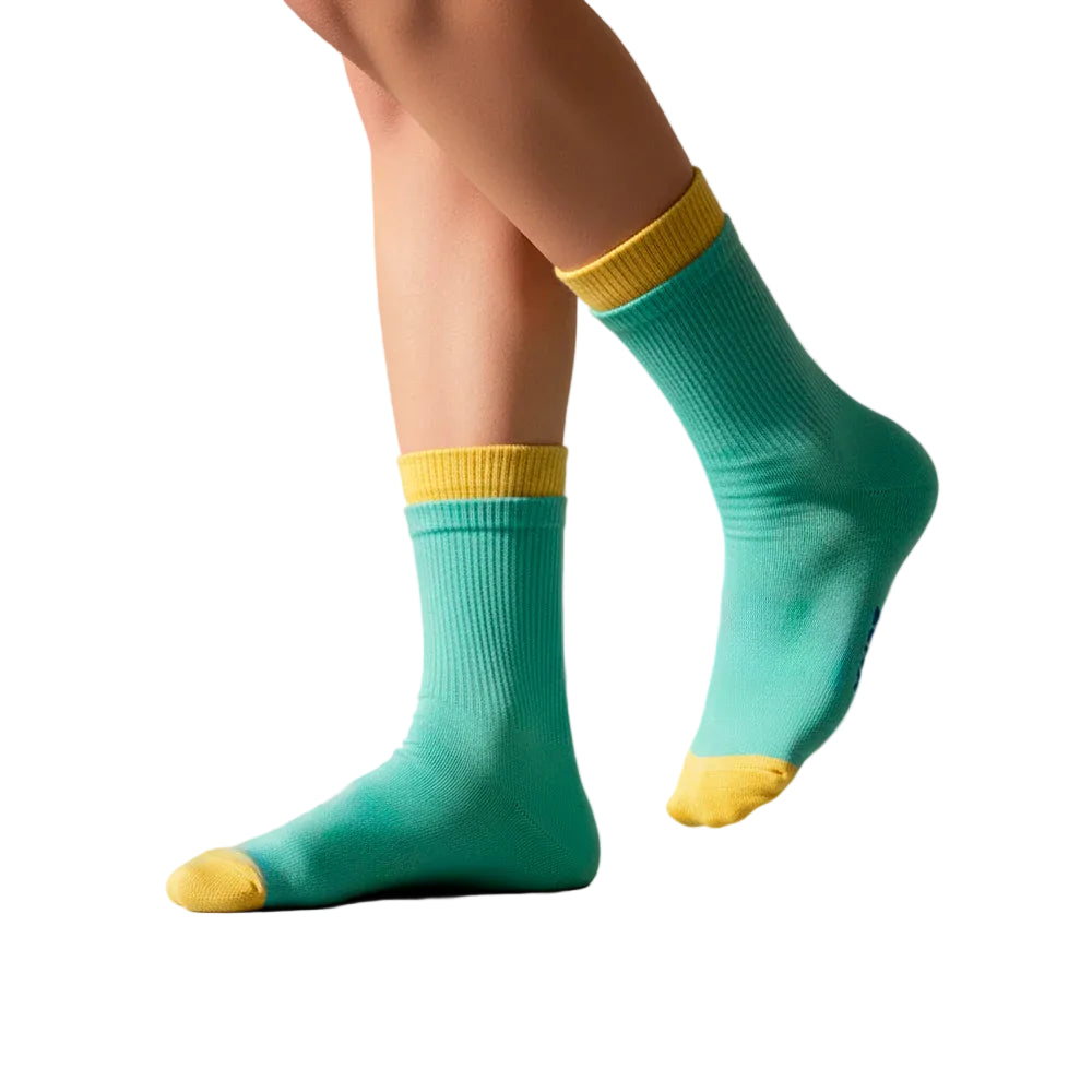 Double Cuff Socks, Lemon Mint