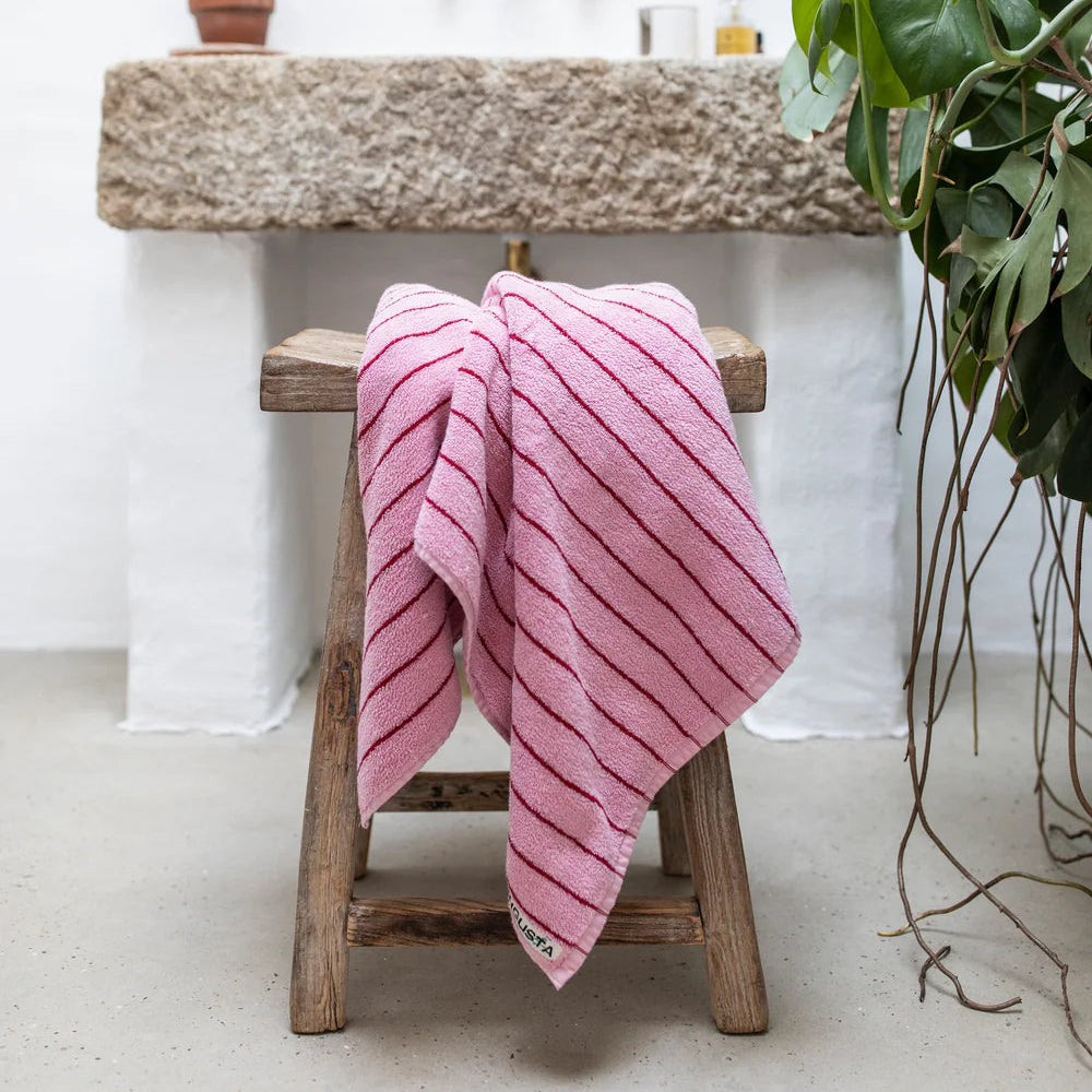 Naram Hand Towel, Baby Pink/Ski Patrol