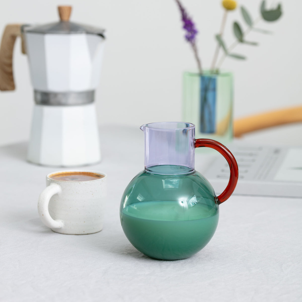 Pablo Glass Jug - Small - Teal Purple Amber