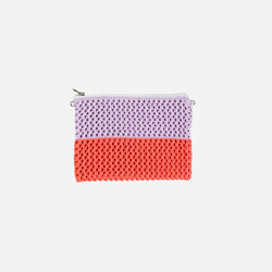 Colorblock Raffia Pouch | Poppy Lilac