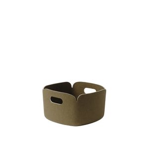Restore Felt Square 11" Storage Basket, Brown Green