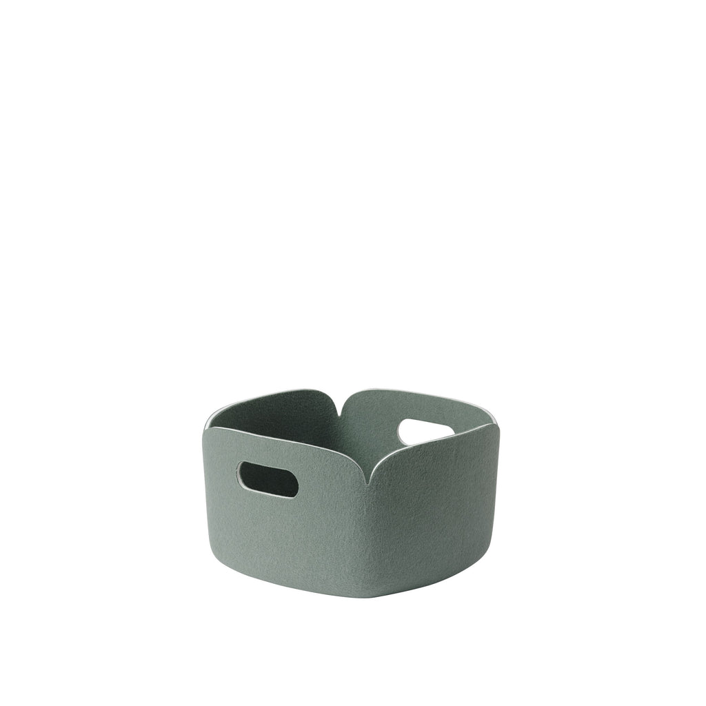 Restore Felt Square 11" Storage Basket, Dusty Green