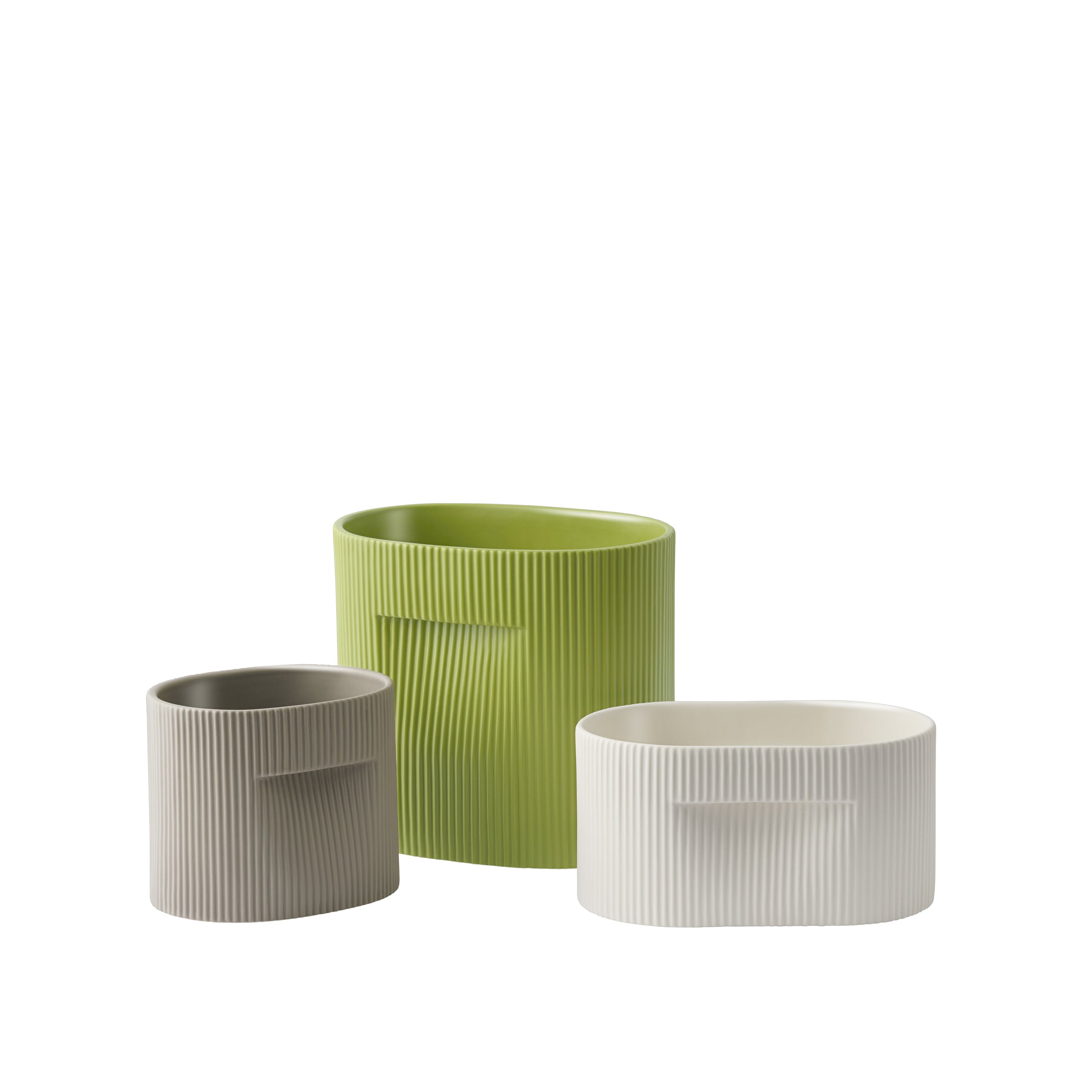 Ridge Planter, Off white, 6"