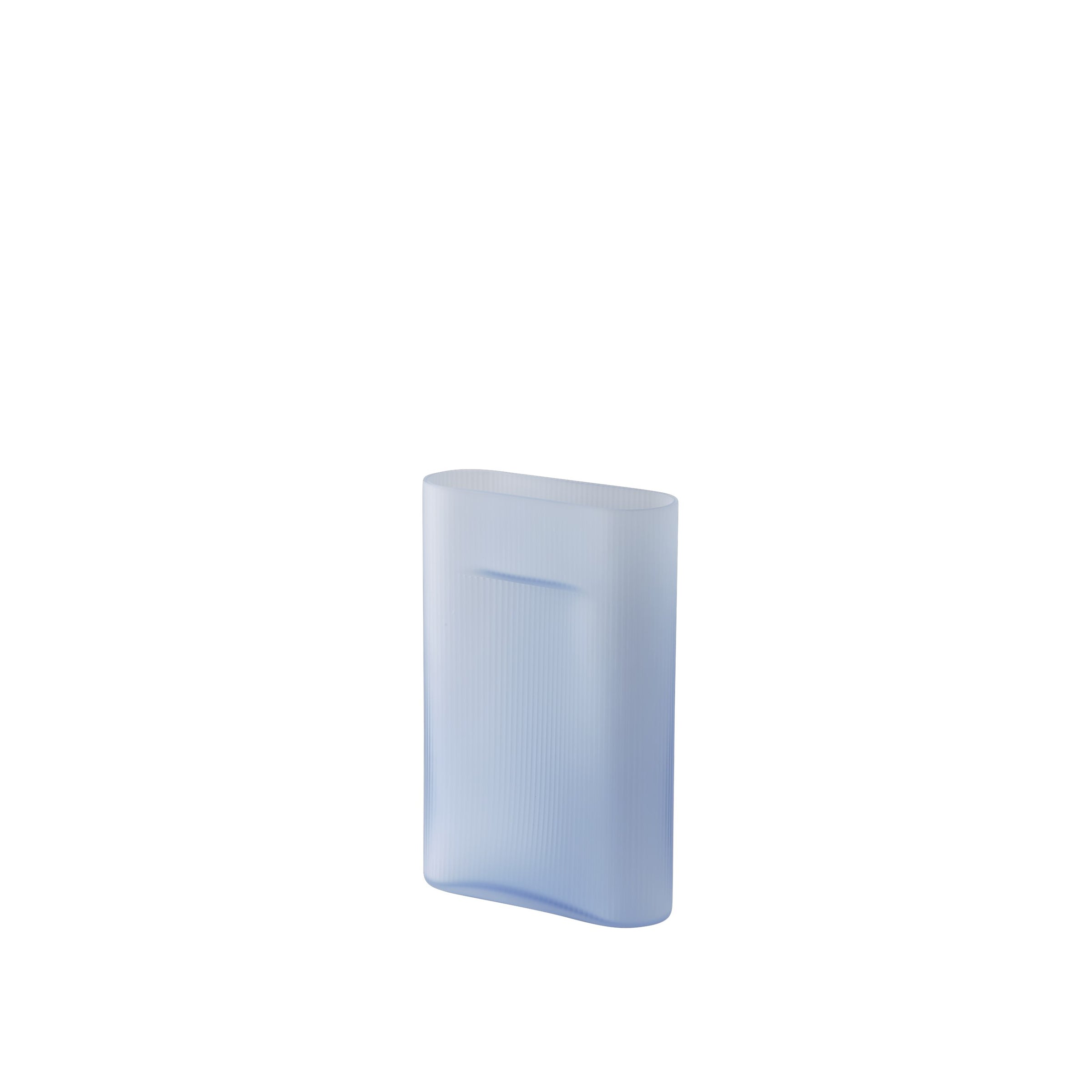 Ridge Vase Frosted, Light Blue, 14"