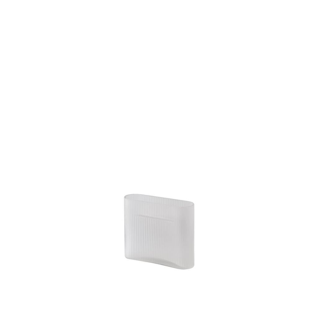 Ridge Vase Frosted, White, 6.7"