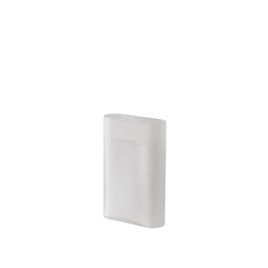 Ridge Vase Frosted, White, 14"