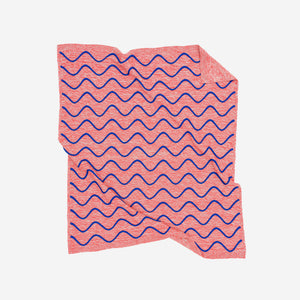 Squiggle Stripe Knit Throw | Poppy Jade
