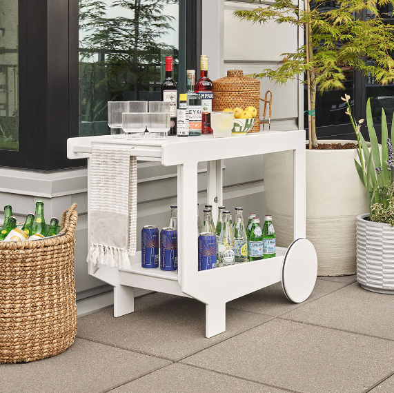Lollygagger Bar Cart, White