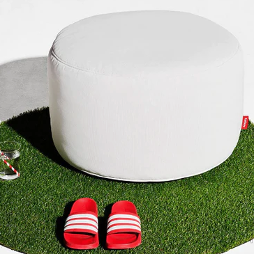 Point Outdoor Ottoman, Thunder Grey