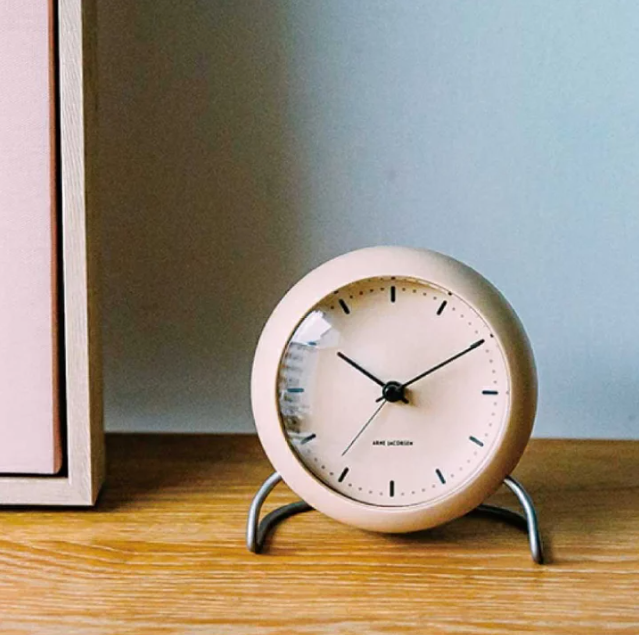 Arne Jacobsen City Hall Table Alarm Clock, Sandy Beige