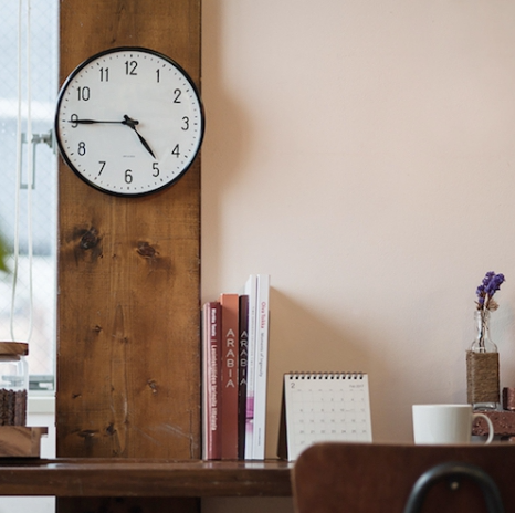 Arne Jacobsen Station Wall Clock, Black/White, 8.3"