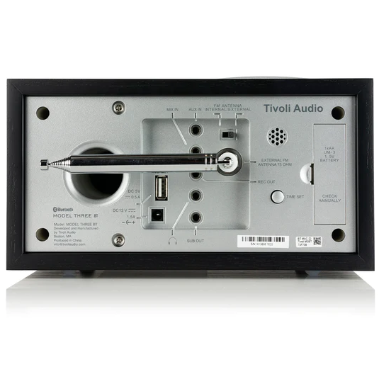 Model Three BT Clock Radio -  Black Ash / Silver