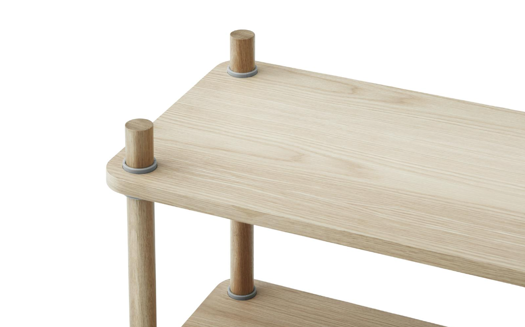 Jam Bookcase 6 poles, Oak/Grey