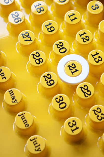 Ring a Date Calendar, Yellow