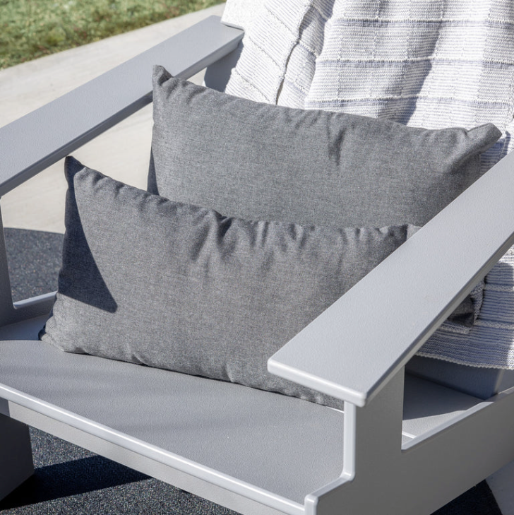 Loll Rectangle Pillow, Cast Silver, 26 x 16"