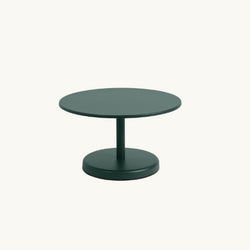 Linear large round coffee table, dark green 27 x 15