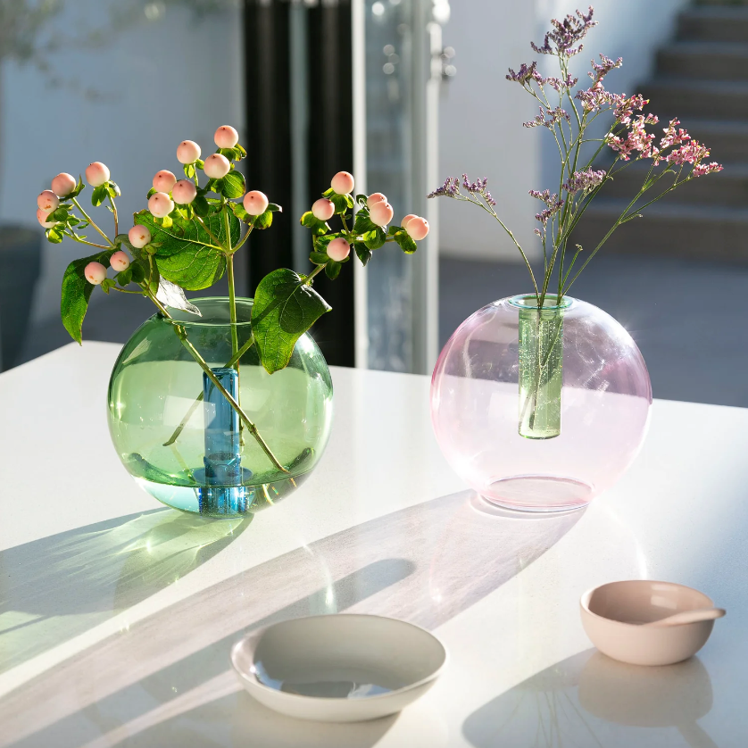 Bubble Vase, Med, Pink / Green