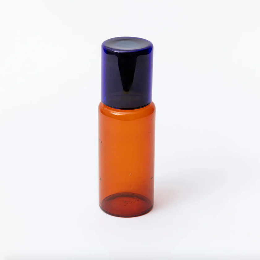 Duo Tone Glass Carafe, Amber / Cobalt