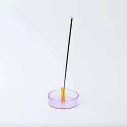 Duo Tone Glass Incense Holder - Lilac / Peach