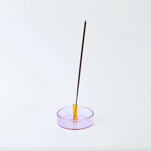 Duo Tone Glass Incense Holder - Lilac / Peach