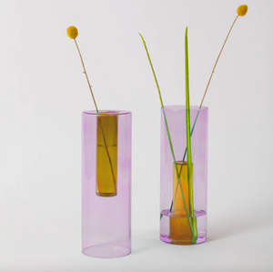 Reversible Glass Vase - Large - Lilac / Peach