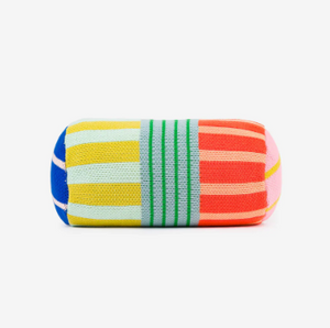 Patchwork Stripe Bolster Pillow | Rainbow