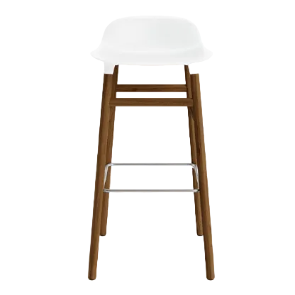 Form Stool 75cm White/Walnut