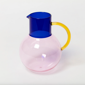 Pablo Glass Jug - Large - Pink Cobalt Yellow