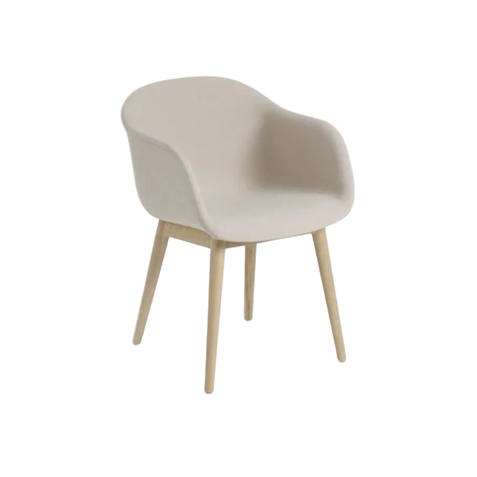 Fiber ArmChair, Wood Base * Steelcut Trio #236, Oak Base