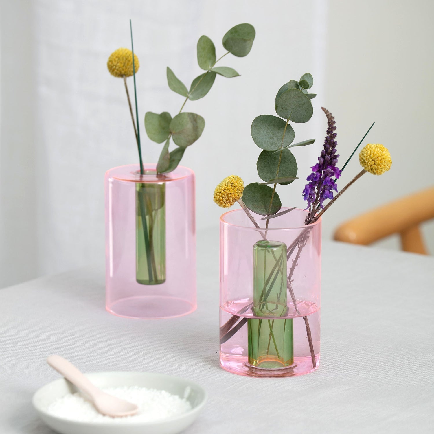 Reversible Glass Vase - Small - Pink / Green
