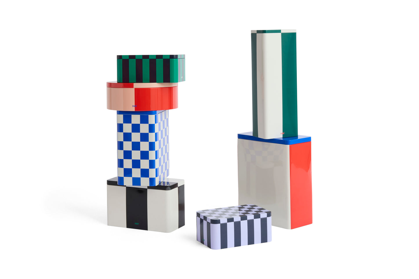 Tin Container, XL, Off-White/Blue/Red