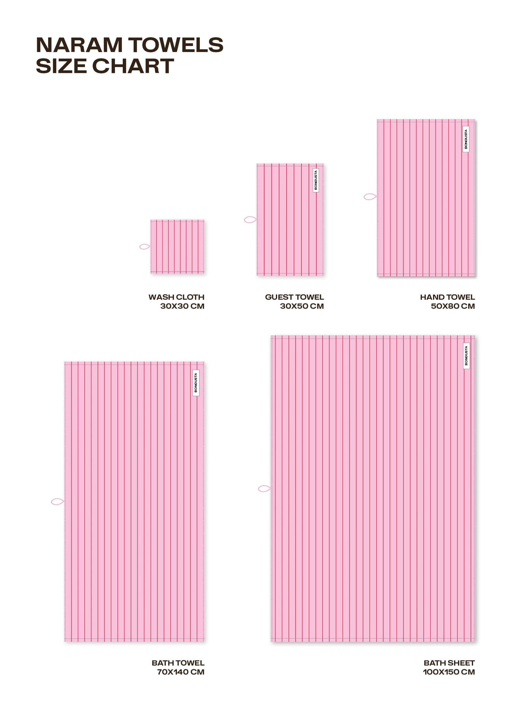 Naram Guest Towel, Baby Pink/Ski Patrol Red